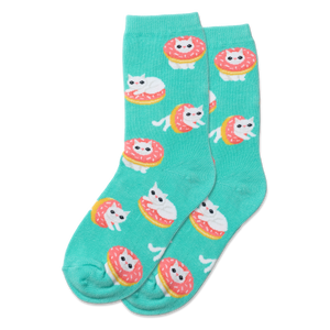 HOTSOX Kid's Donut Cat Crew Socks