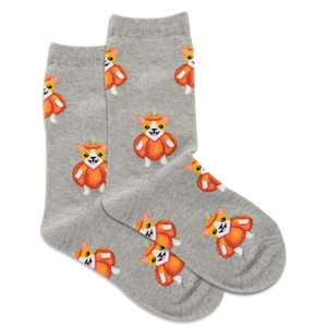 HOTSOX Kids' Pumpkin Corgi Crew Socks