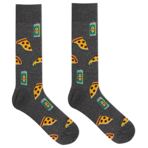 HOTSOX Men's Beer and Pizza Crew Sock