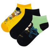 HOTSOX Women's da Vinci/ Klimt Low Cut Sock 3 Pack