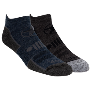 Jeep® Men's Wool Blend Trail No Show Socks 2 Pair Pack - Breathable, Cushioned Comfort