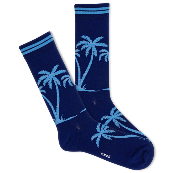 K.Bell Men's Random Feed Palm Tree Crew Sock