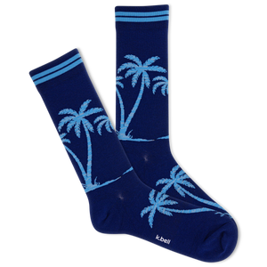 K.Bell Men's Random Feed Palm Tree Crew Socks