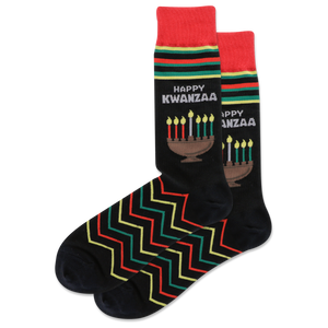 HOTSOX Men's Happy Kwanzaa Crew Socks