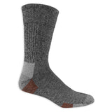 Three pairs of Dr. Scholl's Men's Advanced Relief Blister Guard Casual Crew Socks in gray color, displayed side by side.