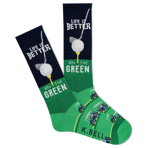 K.Bell Men's Better On The Green Golf Crew Sock