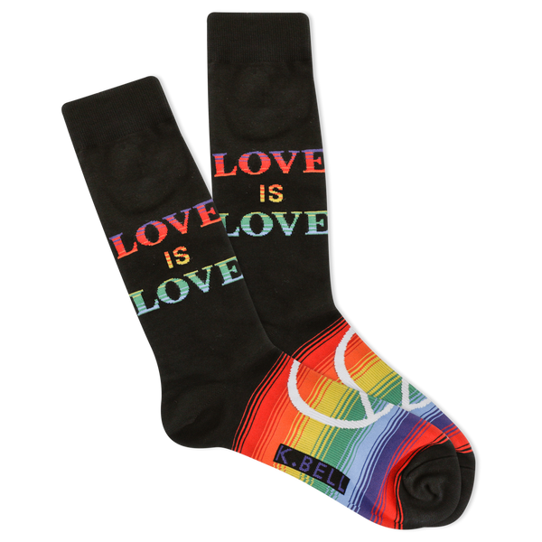 K.Bell Men's Love Is Love Crew Sock