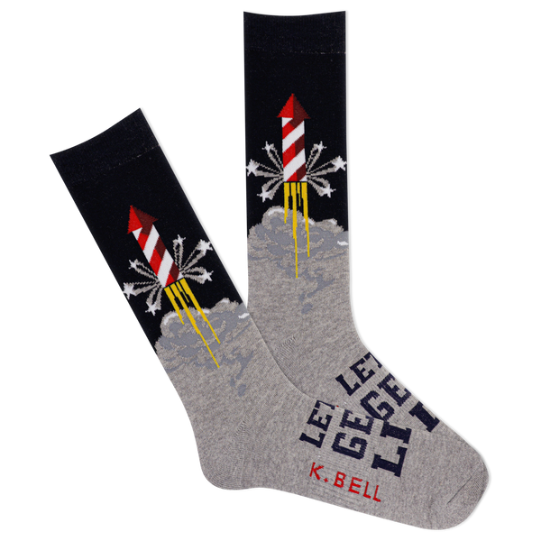 K.Bell Men's American Made Let's Get Lit Crew Sock
