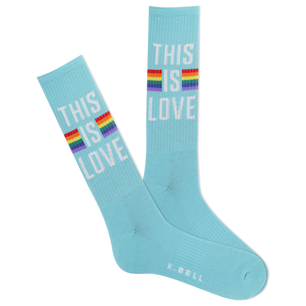 K.Bell Men's This Is Love Active Crew Sock