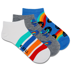 K.Bell Women's Roller Skate Low Cut Sock 3 Pack