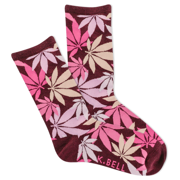 K.Bell Women's Scattered Cannabis Crew Socks
