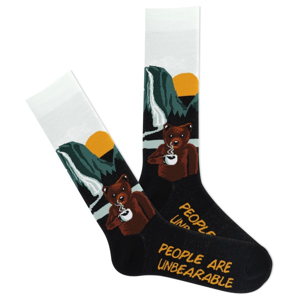 K. Bell Men's People Are Unbearable Crew Sock flat lay photo