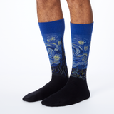 Men's novelty crew HOTSOX socks featuring Van Gogh's Starry Night design thumbnail