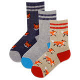 HOTSOX Kid's Fox Crew Socks 3 Pair Pack