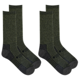 Jeep® Men's Heavy Duty Wool Crew Socks 2 Pair Pack Made in USA - Cushioned Comfort