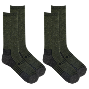 Jeep® Men's Heavy Duty Wool Crew Socks 2 Pair Pack Made in USA - Cushioned Comfort