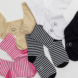 K.Bell striped and solid microfiber crew socks in various colors and patterns on a white background thumbnail