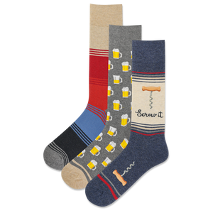 HOTSOX Men's Screw Socks It Crew Socks 3 Pair Pack
