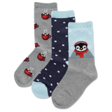 HOTSOX Kid's Penguin Hot Cocoa Crew Socks 3 Pair Pack