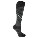 Dr. Scholl's women's black compression socks featuring an abstract white striped pattern. thumbnail