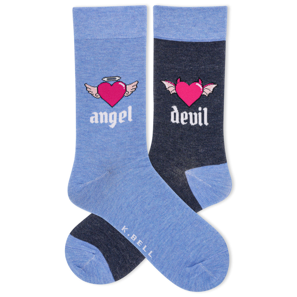 K.Bell Women's Angel vs Devil Crew Sock