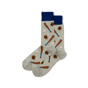 Sweatshirt Gray HOTSOX Men's Novelty Baseball Crew Socks
