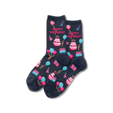 Denim HOTSOX Women's Happy Birthday Crew Socks