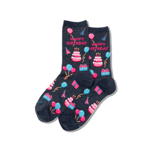 Denim HOTSOX Women's Happy Birthday Crew Socks