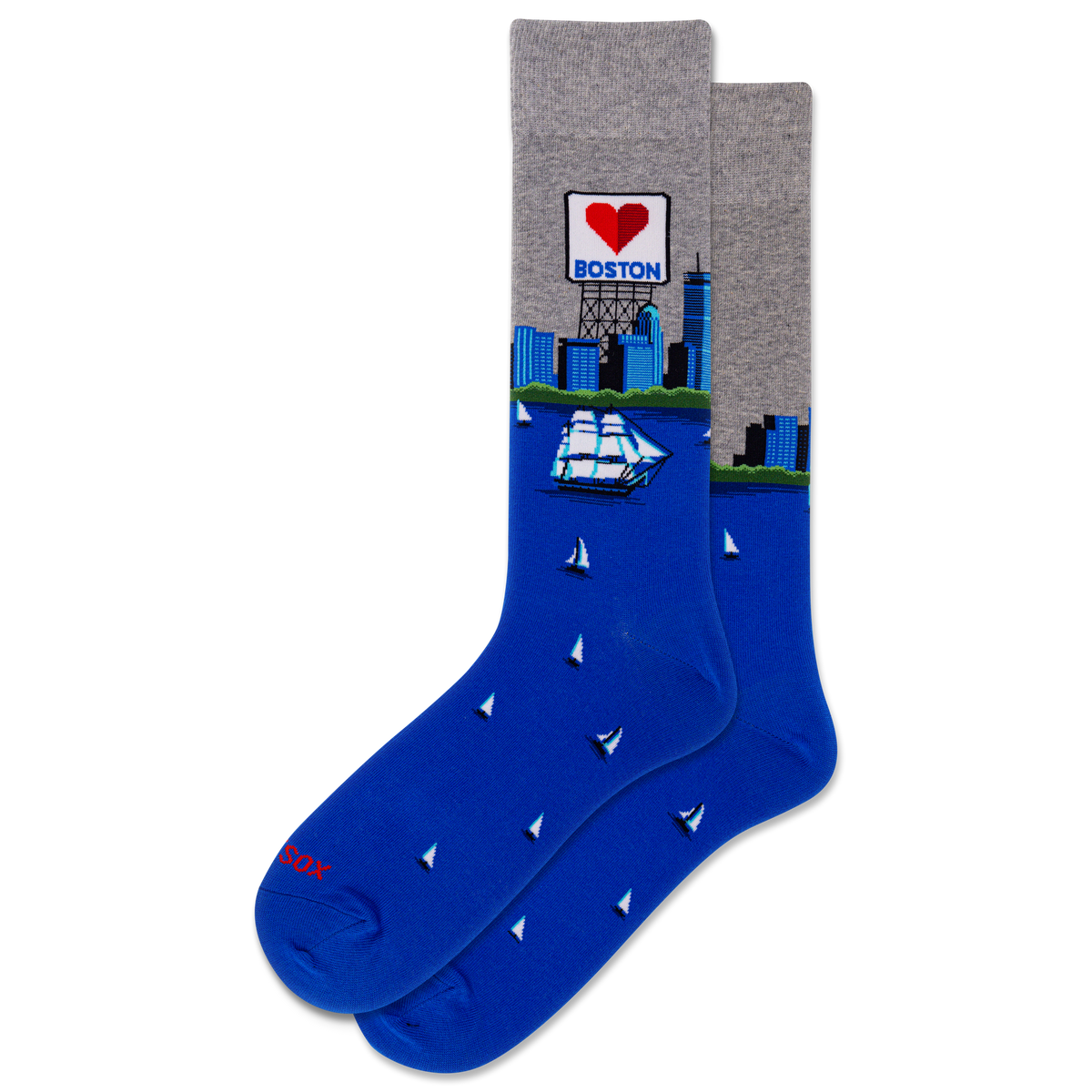 Gray Heather HOTSOX Men's Boston Crew Socks