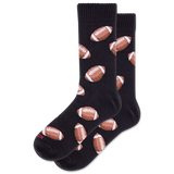 Black socks with football pattern on a white background thumbnail