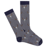 K.Bell Men's Cattle Skulls Denim Crew Socks