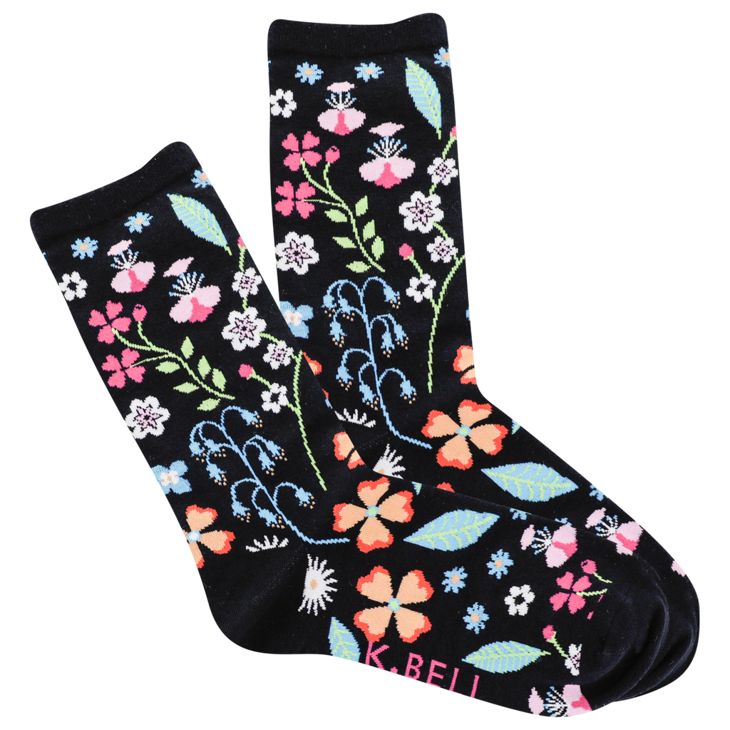 K.Bell Women's Floral Crew Sock