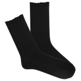 Pair of black microfiber socks on a white background thumbnail