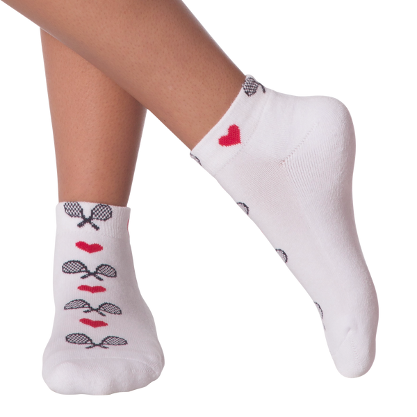 K.Bell Women's Love Tennis Half Cushion Ankle Socks