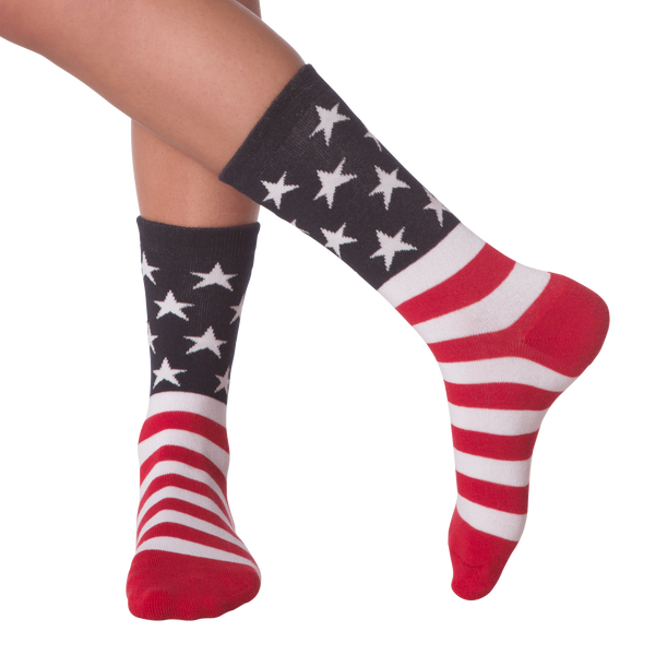 K.Bell Women's American Made Flag Crew Sock