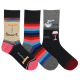 HOTSOX Women's Screw It Wine Crew Sock 3 Pair Pack