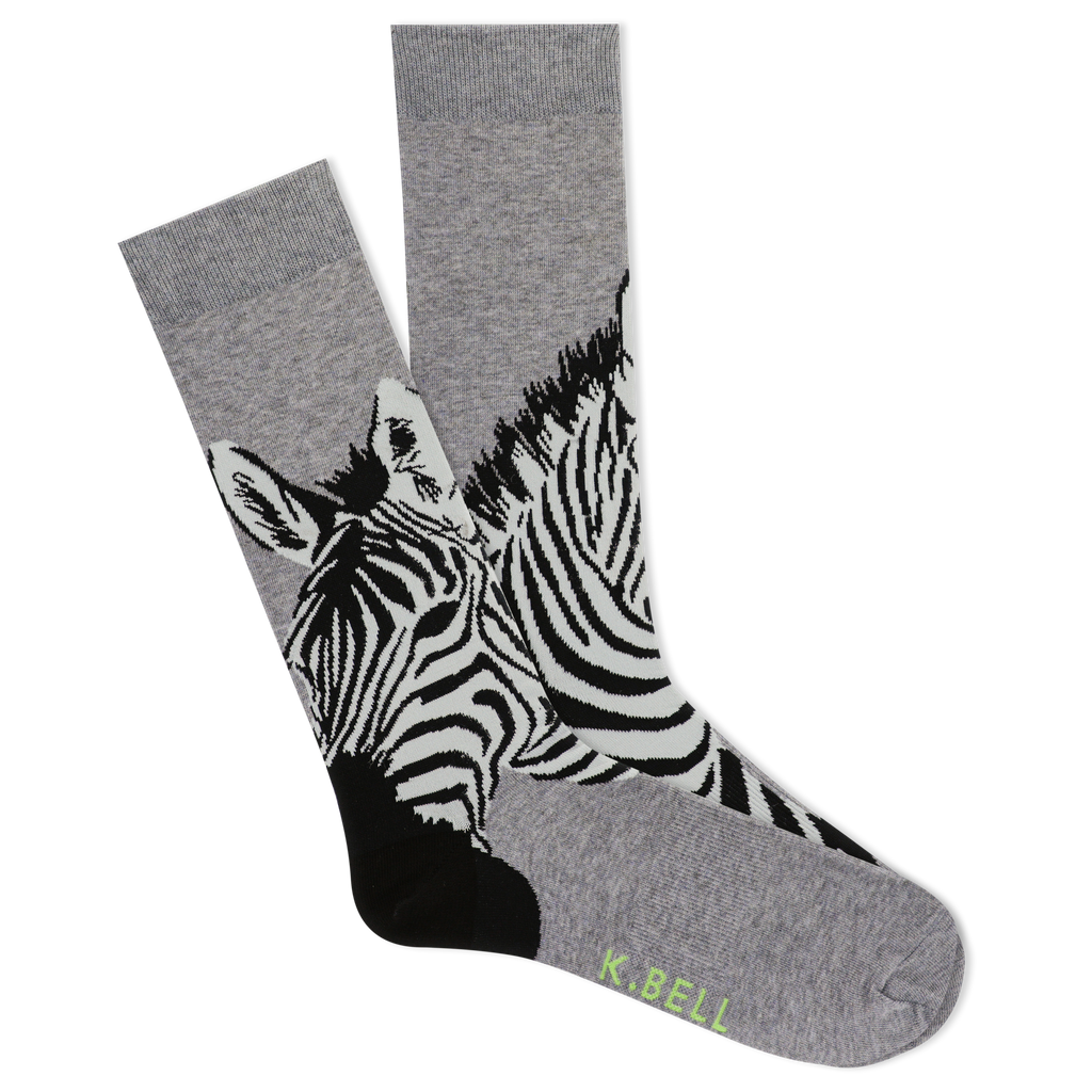 K.Bell Men's Zebra Crew Socks