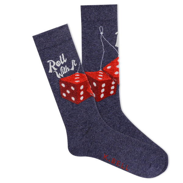 K.Bell Men's Fuzzy Dice Crew Sock