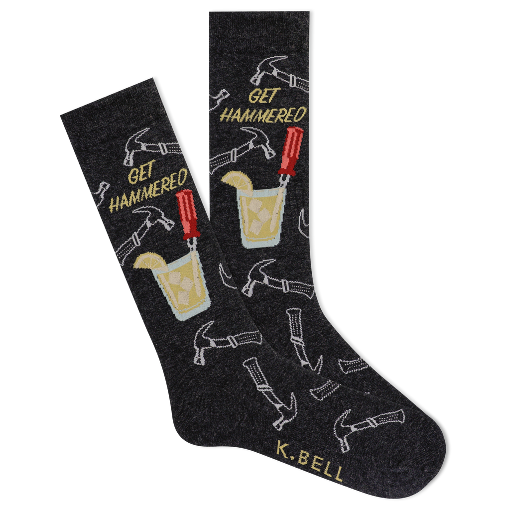 K.Bell Men's Get Hammered Crew Socks