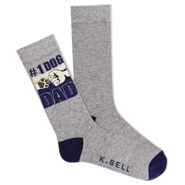K.Bell Men's No. 1 Dog Dad Crew Sock