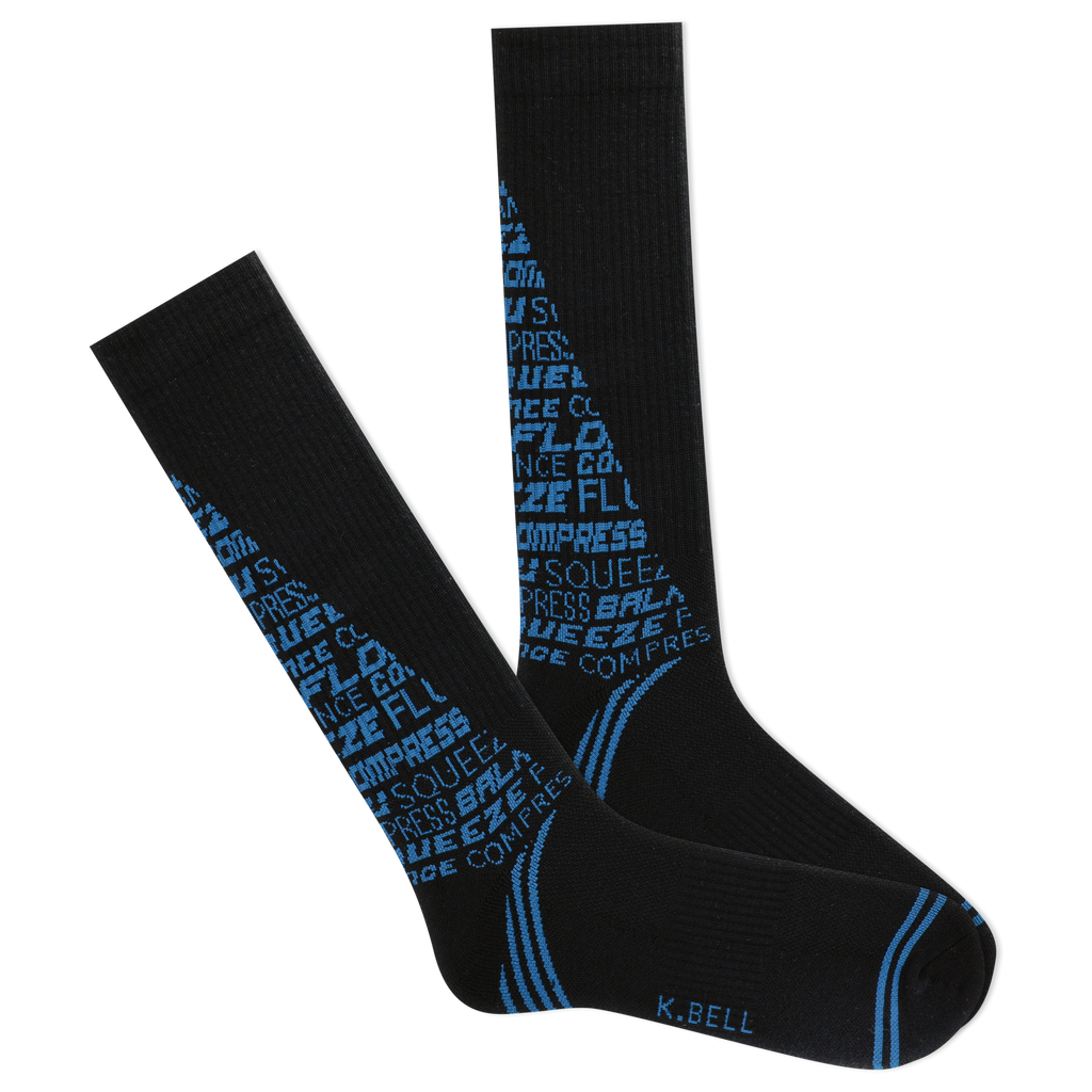 K.Bell Men's Graphic Compression Over the Calf Socks