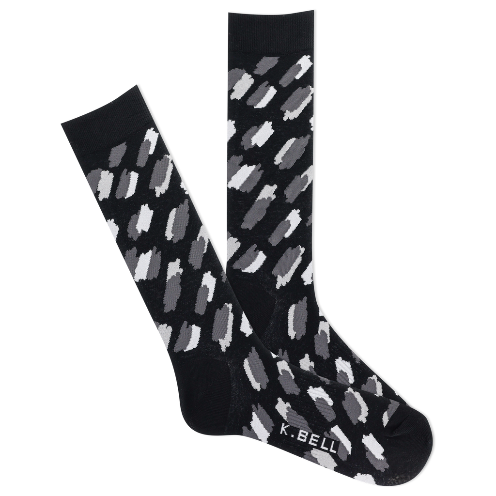 K.Bell Men's Abstract Leopard Crew Sock