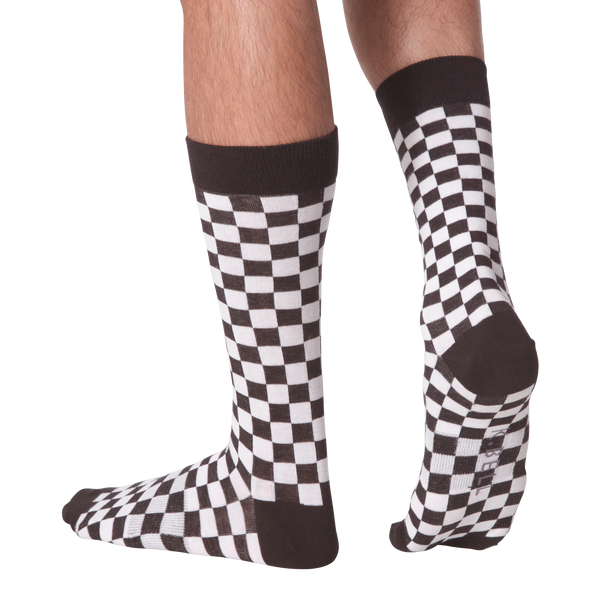 K.Bell Men's Checkerboard Crew Sock