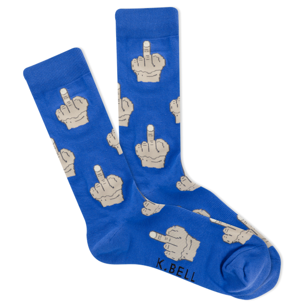 K.Bell Men's Middle Finger Crew Sock