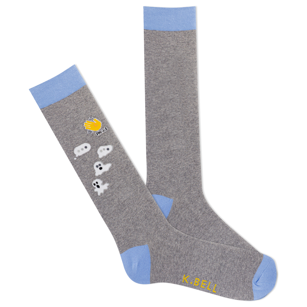 K.Bell Men's Ghosted Text Crew Sock
