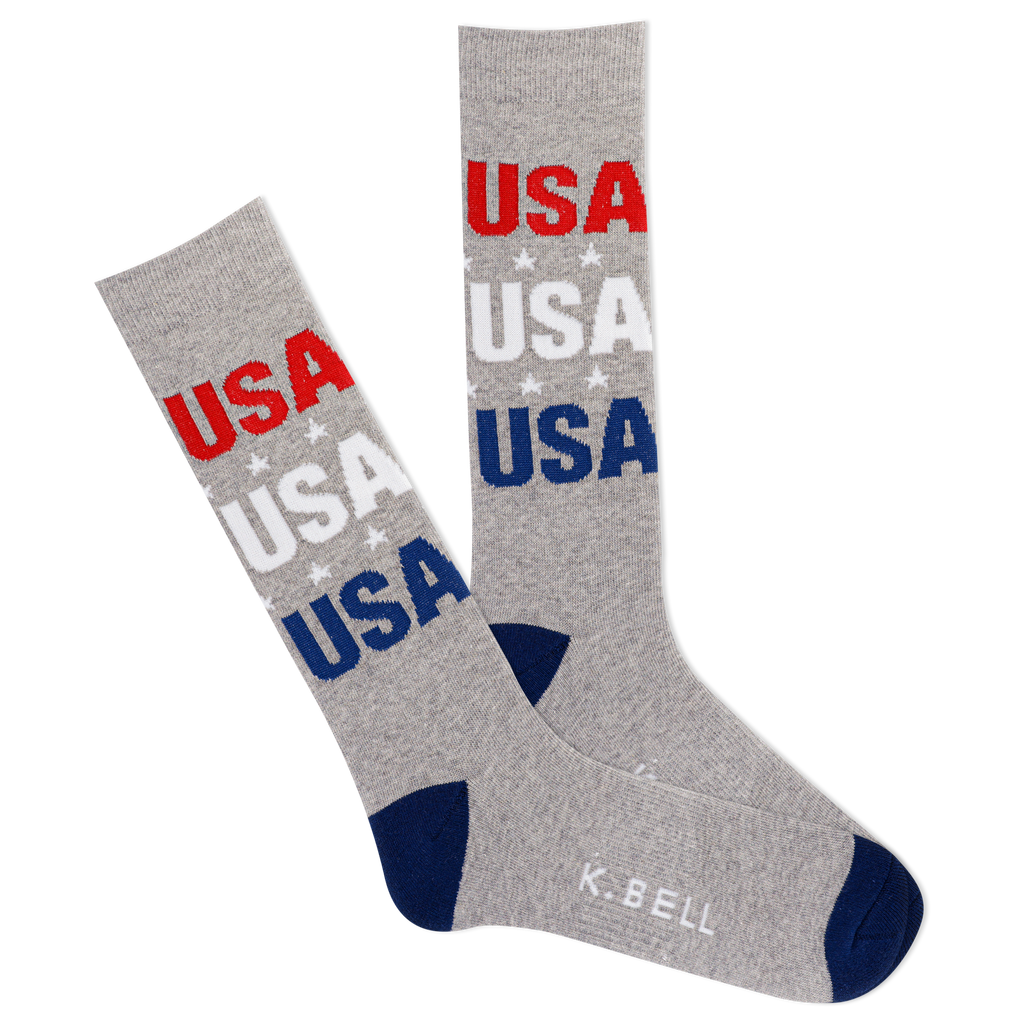 K.Bell Men's American Made USA Crew Sock