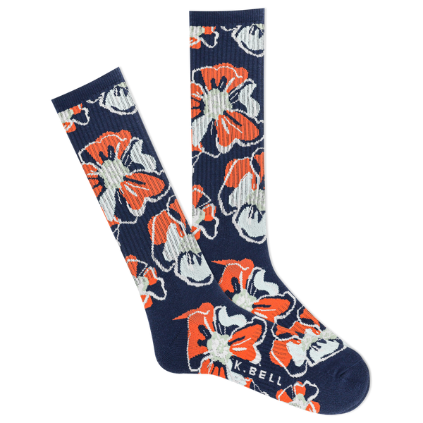 K.Bell Men's Tropical Floral Active Crew Sock