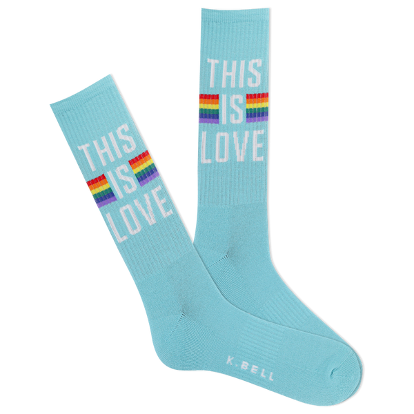 K.Bell Men's This Is Love Active Crew Sock