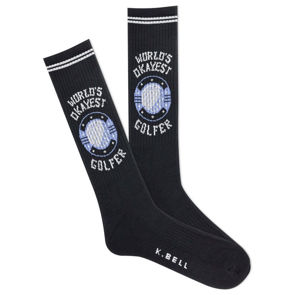 K.Bell Men's World's Okayest Golfer Crew Sock