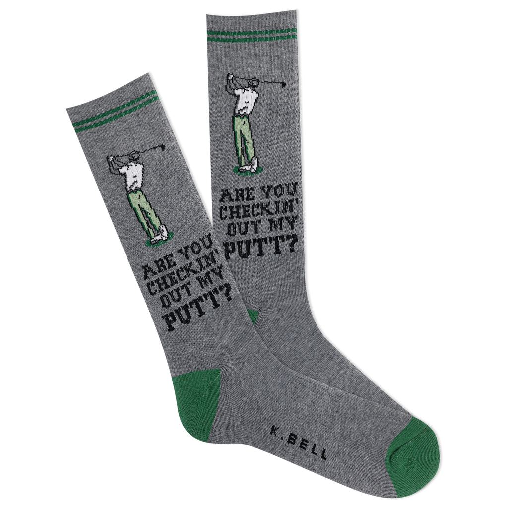 K.Bell Men's Checkin Out My Putt Active Sock
